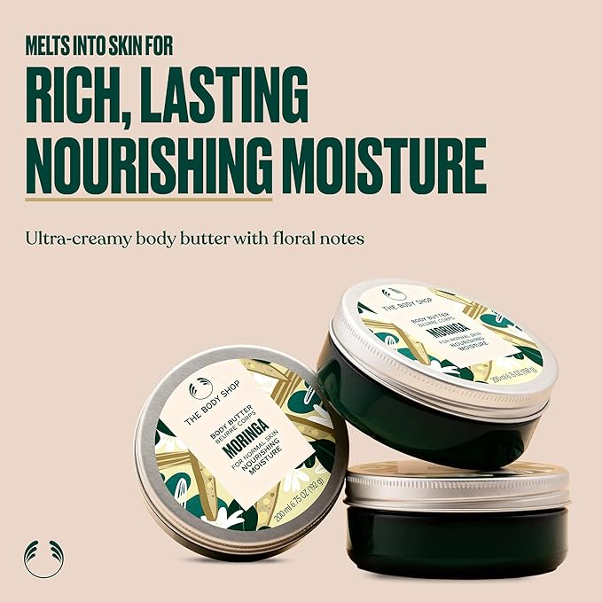 The Body Shop Moringa Body Butter – Nourishing & Moisturizing Skincare for Dry Skin – Vegan – 6.75 oz