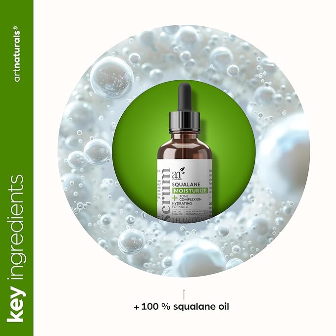 Artnaturals Squalane Oil - Pure & Natural Plant Facial Oil - Cold Pressed and Unrefined Premium Grade Multipurpose Moisturizing Oil for Skin - Fragrance-Free - 1 oz.