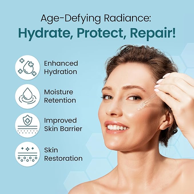 Honeyskin - Hyaluronic Acid Serum for Face with Vitamin E Oil for Skin - Anti-Aging and Hydrating Face, Hydration Moisturizer with B5 - Non-Greasy, Paraben Free, Wrinkle Reducing Serum - (2oz)