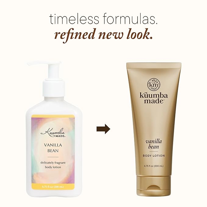 Kuumba Made Vanilla Bean Body Lotion, Hydrating Daily Moisturizer with Shea Butter & Botanical Oils, Vegan, 6.75 Oz