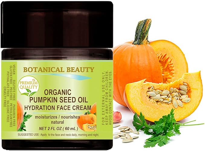 Botanical Beauty PUMPKIN SEED OIL Hydration Face Cream for NORMAL, DRY, SENSITIVE SKIN 2 Fl. oz - 60 ml Hydrating, Moisturizing, Nourishing, Smoothening, Softening