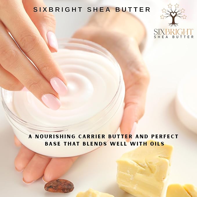 Sixbright Unrefined Cocoa Butter –8 oz | 100% Pure, Food Grade- Natural Moisturizer for Dry Skin, Fades Stretch Marks & Scars ,For Skin, Hair, DIYs. Chocolate Aroma