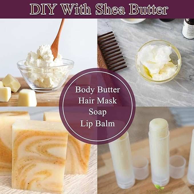 Unrefined Shea Butter Raw Organic | 16 oz / 453 g | Body Butter for Dry Skin, Stretch Marks | Natural Moisturizing Formula | for Women and Men
