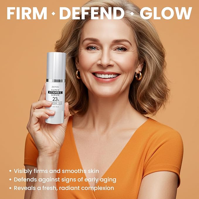 Super Korean Vitamin C Face Serum: Brightening & Hydrating Facial Serum with Hyaluronic Acid, Vitamin E & Ferulic Acid — Korean Skincare, Made in Korea (1 Fl Oz (Pack of 1))