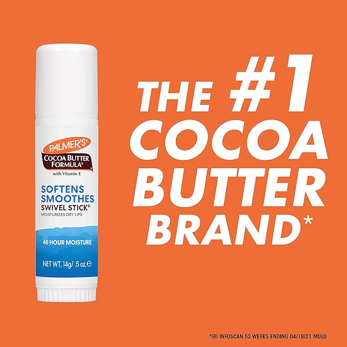 Palmer's Cocoa Butter Formula Moisturizing Swivel Stick with Vitamin E, Lip Balm for Valentine's Day, Face & Body Moisturizer Stick, Ideal for Treating Dry Skin Patches (Pack of 3)