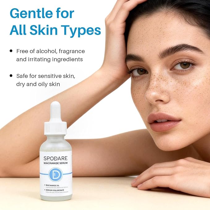 SPODARE Niacinamide Serum, Sodium Hyaluronate, Salmon PDRN, 1.01 fl.oz Facial Serum, Hydrating & Smoothing Care, Improve Skin Tone - 30ml