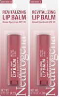 Neutrogena Lip Balm, Revitalizing Moisturizing Tinted SPF 20 | Sunny Berry | Pack of 2 | .15 oz | Soothing