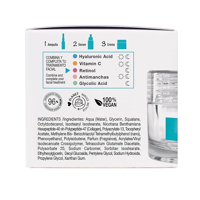 Babaria Collagen Vegan Anti Aging Moisturizer Face Cream - Plants Based Face Moisturizer for Skin Rejuvenation - 1.7 oz