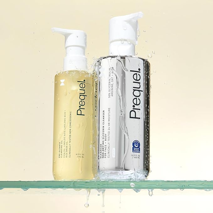 Prequel Skin Pre-Gleanse Oil Cleanser for Face. Double Cleansing Oil Skincare for Women with Cica and more. Non-Comedogenic Makeup Remover. Unscented Gentle Formula For All Skin Types. 6.5oz