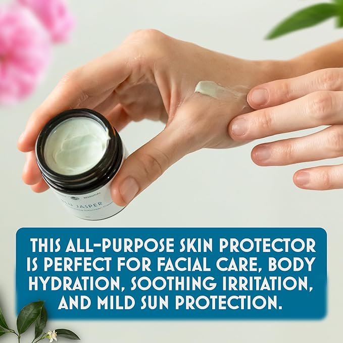 Honestly Essential Blue Jasper Face and Body Moisturizer for Women with SPF | Natural Facial Moisturizing Lotion with Aloe Vera & Jojoba | Hydrating Face Cream with SPF for Nourished Skin | 2oz
