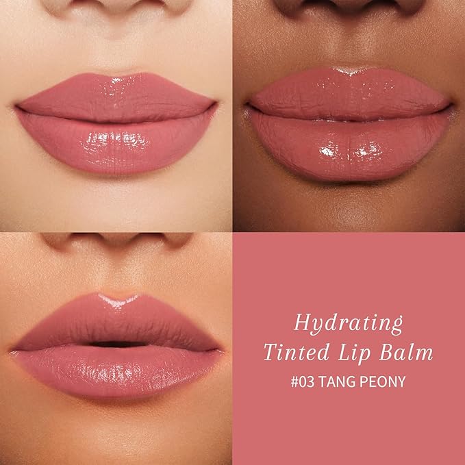 bayfree Tinted Lip Balm Plumper, Glossy, Pump Lips, Lightweight, Moisturize & Tint with Jojoba Seed Oil, Vegan Lipbalm Lip Care, Tang Peony
