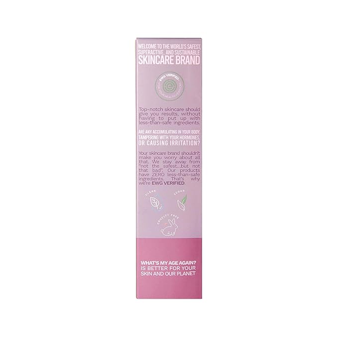 What’s My Age Again? SuperActive Facial Moisturizer | Daily Hydrating Face Moisturizer with Hyaluronic Acid, Niacinamide, Glycerin, Peptides, Vitamins B5, C & E | Clean, Vegan, Sustainable & Cruelty-Free | EWG Verified | Fragrance Free | All Skin Types...