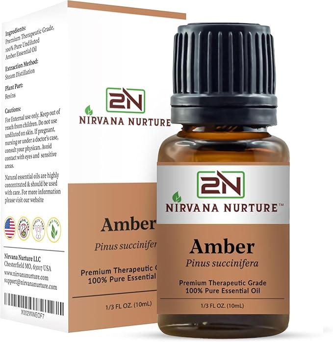 Amber Essential Oil,100% Pure Undiluted, Aromatherapy Oil for Diffuser, Hair & Skin Care