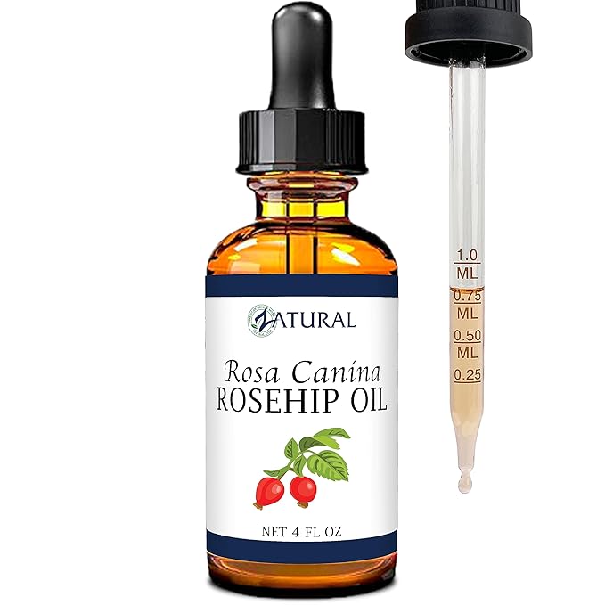 Zatural ROSA CANINA - Organic Rosehip Oil for Face, Nails, Hair and Skin - Cold Pressed Rose Hip Oil (4 oz)