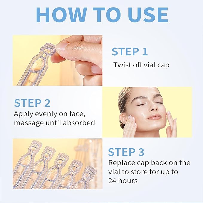 3% Hyaluronic Acid Serum for Face with 4D Pure Hyaluronic Acid Serum, Anti-Aging Stem Cell Serums Skin Hydration for Dry & Sensitive Skin Barrier Repair Single-Use Vials 30Pcs