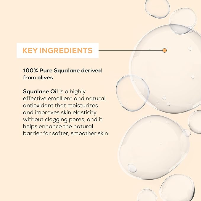 Cosmedica Skincare Squalane Oil - 100% Pure Olive-Derived Moisturizer for Soft, Balanced Skin - Hypoallergenic, Vegan - 1 Fl Oz