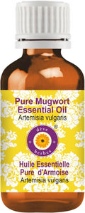 Deve Herbes Pure Mugwort Essential Oil (Artemisia vulgaris) Steam Distilled 100ml (3.38 oz)