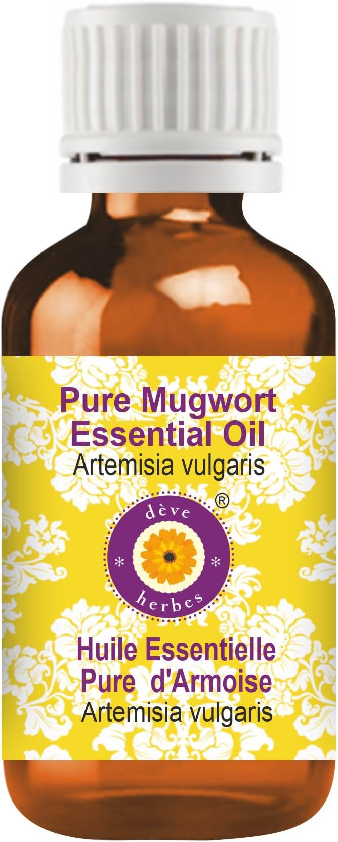 Deve Herbes Pure Mugwort Essential Oil (Artemisia vulgaris) Steam Distilled 100ml (3.38 oz)