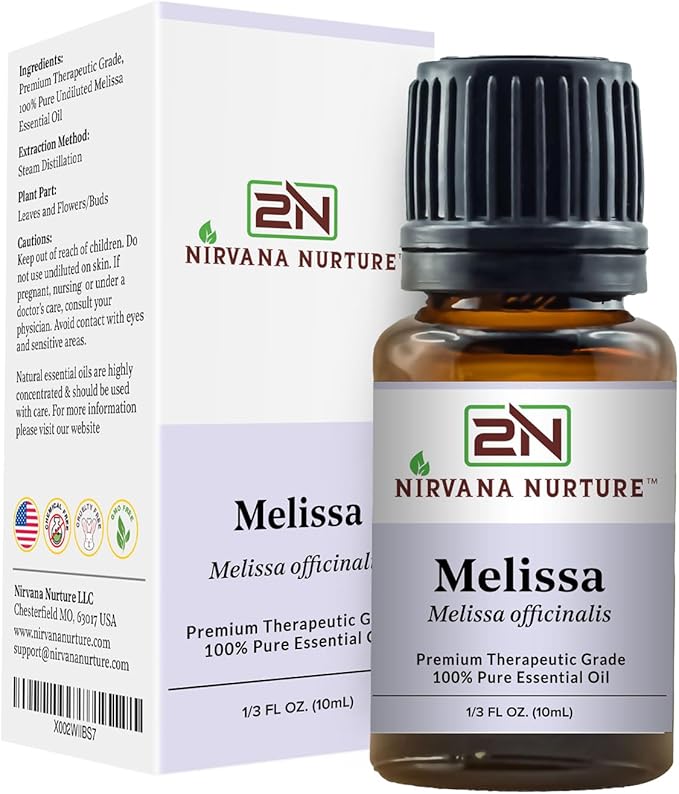 Melissa Essential Oil, 100% Pure Undiluted, Aromatherapy Oil for Diffuser, Hair & Skin Care