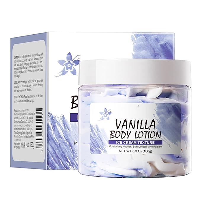 Plant-Based Body Lotion 180g – Light Scent, Non-Greasy Feel, Smooth Application for Daily Care Vanilla One Size