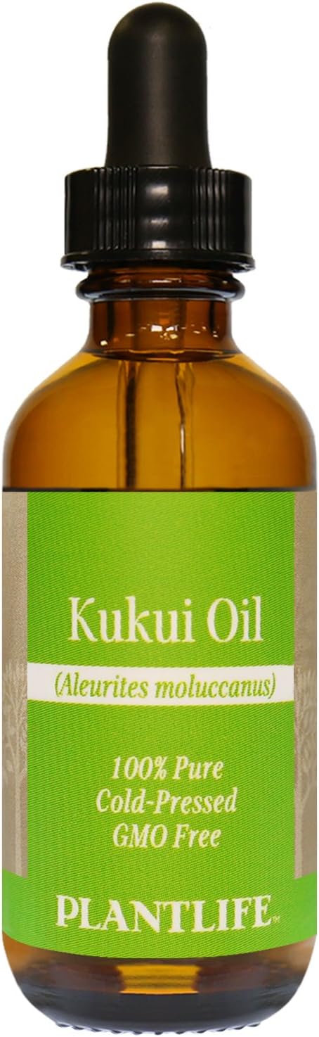Plantlife Kukui Carrier Oil - Cold Pressed, Non-GMO, and Gluten Free Carrier Oils - for Skin, Hair, and Personal Care - 2 oz