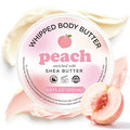 Peach Whipped Shea Body Butter, Natural Whipped Shea Butter for Women Dry Skin, Peach Scented Body Care, Gentle Hydration with Long Lasting Moisture 6.8 floz