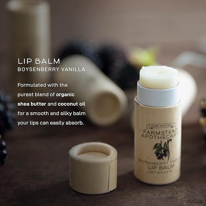 Farmstead Apothecary Lip Balm (Boysenberry Vanilla, 2 Pack)