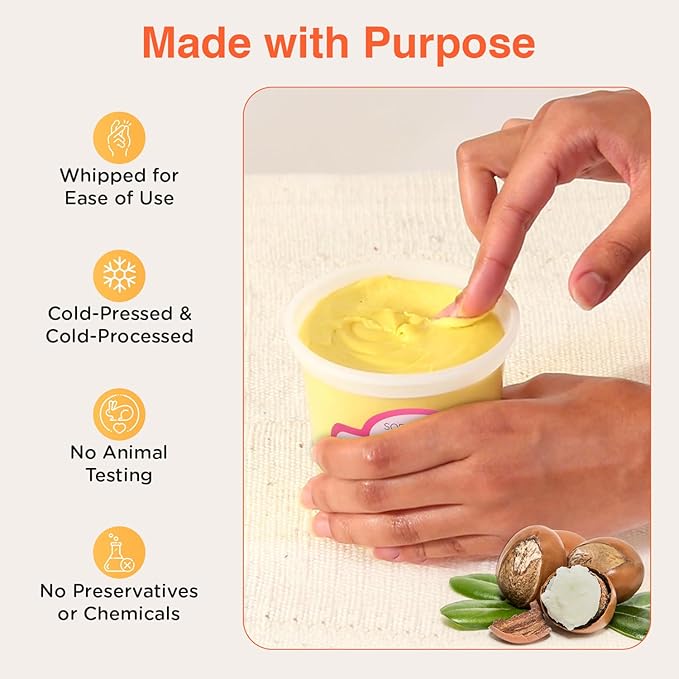 SoShea Whipped Shea Butter Baby Powder - Nourishes, Moisturizes & Renews | 100% African Pure Shea Butter | Cold-Pressed & Cold-Processed | No Dyes & Parabens | Vegan | 11.50oz / 326g