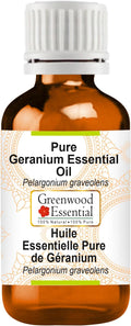 Greenwood Essential Pure Geranium Essential Oil (Pelargonium graveolens Steam Distilled 50ml (1.69 oz)