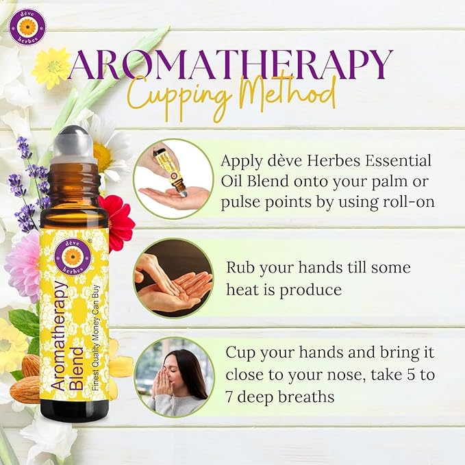 déve herbes Pure Reset - Aromatherapy Essential Oil Blend to Refresh Your Body & Mind with Grapefruit, Lemongrass, Fennel Seed, Clary Sage & Cajeput Essential Oils 10ml (Roll-On)