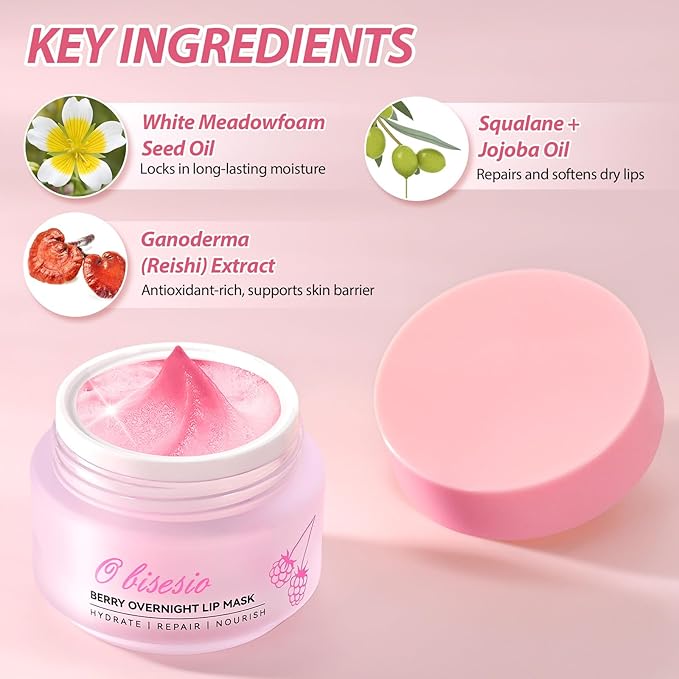 Lip Mask,Lip Balm,Overnight Lip Mask,Lip Cream,Lip Sleeping Mask,Enriched With Squalane And Jojoba Oil.A Long-Lasting,Deeply Nourishing Lip Treatment That Provides Intense Hydration Without Stickiness