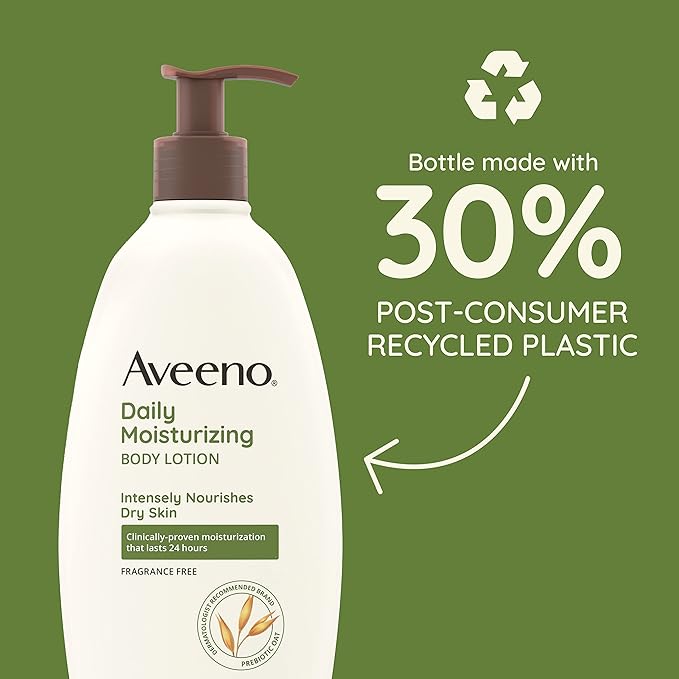 Aveeno Sheer Hydration Daily Moisturizing Fragrance-Free Lotion with Nourishing Prebiotic Oat, Fast-Absorbing Body Moisturizer for Dry Skin with Lightweight, Breathable Feel, 18 fl. oz (Pack of 2)