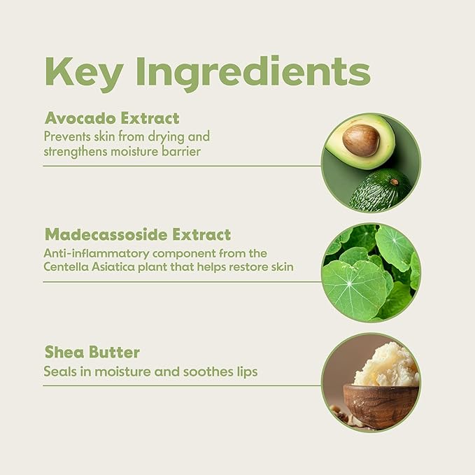 FRUDIA Avocado Cica Relief Vegan Lip Balm, Hydrating & Moisturizing Organic Korean Lip Balm made with Shea Butter & Centella Asiatica for Soft & Smooth Lips (0.33 fl oz)