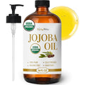BodyJ4You Jojoba Oil for Face Skin - USDA Organic 100% Pure Cold Pressed - Facial Dermaplane Gua Sha Hair Growth Body Massage DIY - Unrefined Carrier Hexane Free Natural - Bulk Value Size Carrier Wax