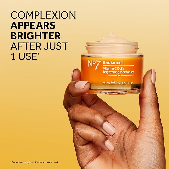 The Boots No.7 Radiance+ Vitamin C Daily Moisturiser, 1.6 Fl Oz (Pack of 1)