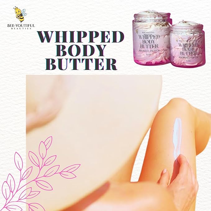 Whipped Shea + Beeswax Body Butter | Hydrating Moisturizer with Shea Butter, Mango Butter Cocoa Butter, & Beeswax for Nourishing Body Care - 8oz - Mango Papaya