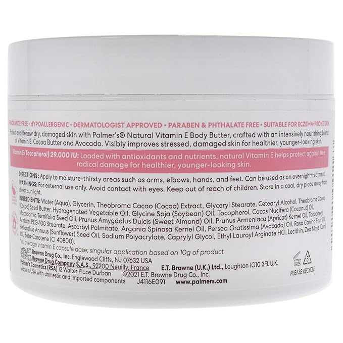Palmer's Natural Vitamin E Body Butter, 7.25 Ounce (Pack of 2)