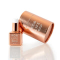 KOA Life NAD Peptide Facial Daily Anti-Aging Serum. in a Metallic Copper Glass Dropper Bottle and Metallic Copper Outer Cylinder Carton