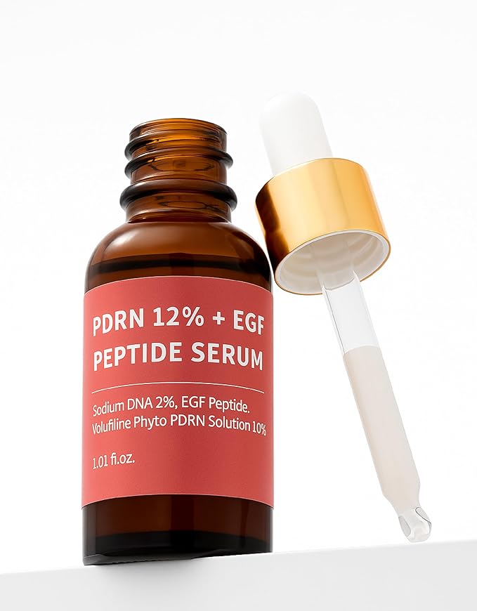 Salmon DNA PDRN 120,000 ppm EGF Peptide Microneedling Serum w/Volufiline, Phyto PDRN 12%, Growth Factor - Anti-Aging Face Serum with Niacinamide, Hyaluronic Acid 1 Fl Oz Korean Skincare