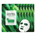 Cucumber Face Masks Sheet for Women,Moisturizes Facial Masks Oil Control,Hydrates, Soothes,Home Spa Facial Sheet Mask For All The Skin（6Pack）