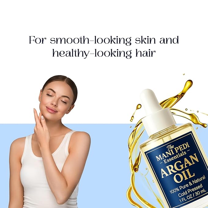 TMPE Argan Oil for Hair & Skin – 100% Pure Cold-Pressed Argan Oil, Lightweight Non-Greasy Hair Oil for Dry Damaged Hair, Face & Body Moisturizing Oil, Daily Use – 1 fl oz