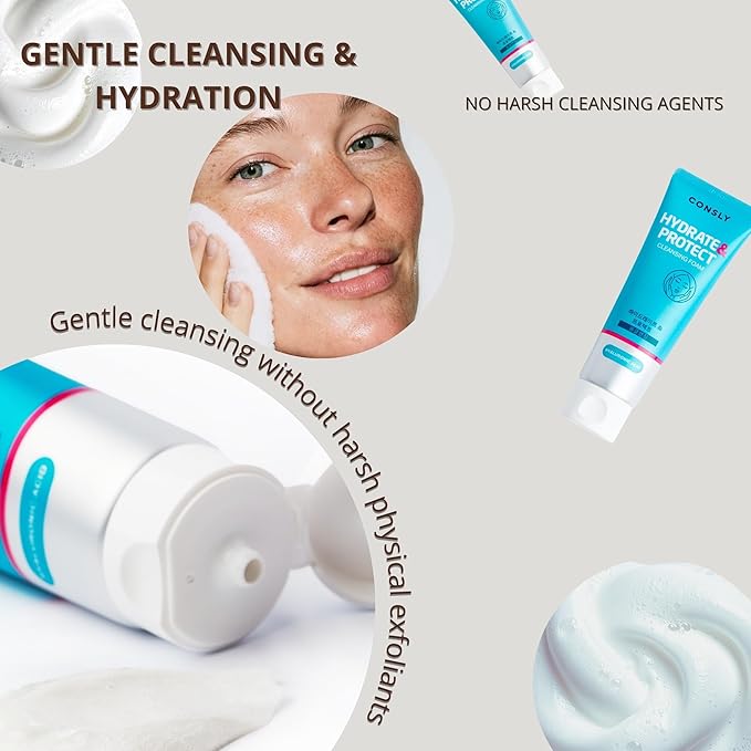Hyaluronic Acid Cleansing Foam | Korean Foaming Face Wash | Hydrating Daily Cleanser for Dry & Dehydrated Skin | Remover Makeup & Sunscreen | K-Beauty Face Cleanser | 120 ml / 4.06 fl oz.