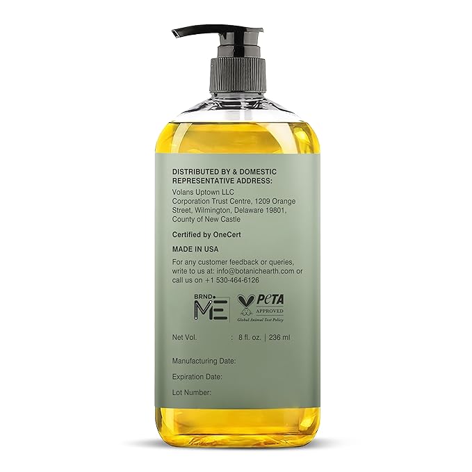 Botanic Hearth USDA Organic Jojoba Oil 8 Fl Oz |100% Pure and Natural- Cold Pressed & Hexane Free Natural Hair Growth Oil for Eyelashes, Eyebrows, Skin, Body, Face, Nails & Scalp