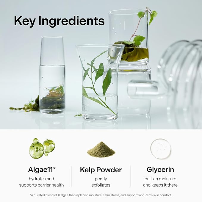 pH Balanced Gel Cleanser, Hydrating Korean Foaming Face Wash with Algae11 & Kelp Powder, Gentle Deep Cleanser for Oily or Sensitive Skin, Non-Comedogenic K-Beauty, 100ml / 3.38 fl.oz.