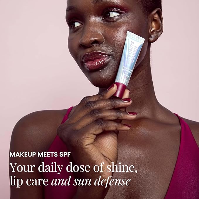 Naked Sundays Poutscreen SPF 50 Lip Treatment – Hydrating Lip Balm with Broad Spectrum, Glossy Non-Sticky Finish, Nourishing Lip Care with Peptides for Protected Lips - 15ml (Darling)