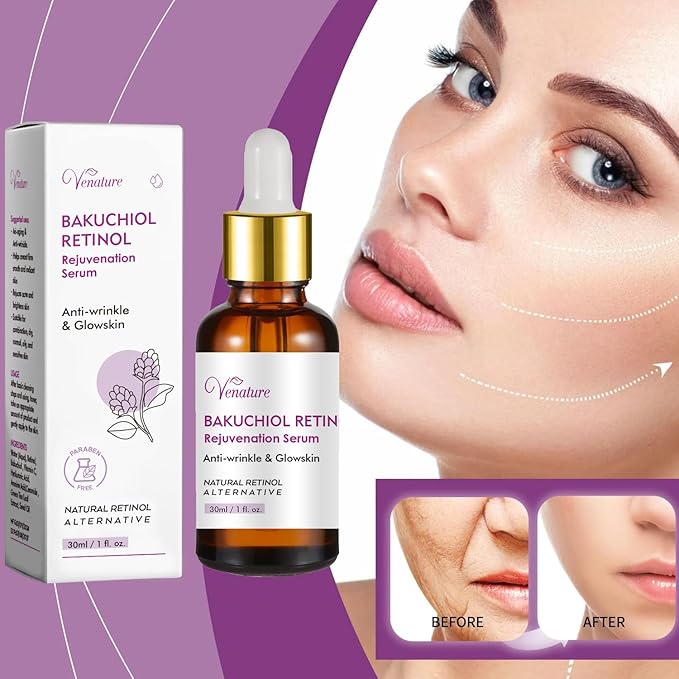 Bakuchiol Retinol Rejuvenation Serum,2025 Best Retinol Serum for Wrinkles Bakuchiol Face Korean,