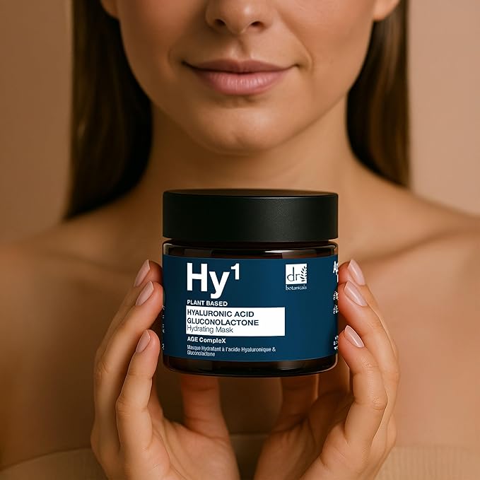 Dr Botanicals Hyaluronic Acid & Gluconolactone Hydrating Anti-Aging Facial Mask | Reduce Wrinkles, Renew, Gentle Exfoliate and Revitalize Skin with Nourishing Hyaluronic Acid Mask