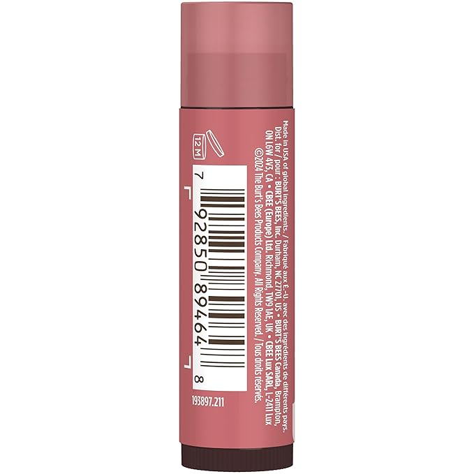 Burt's Bees Lip Tint Balm with Long Lasting 2 in 1 Duo Tinted Balm Formula, Color Infused with Deeply Hydrating Shea Butter for a Natural Looking Buildable Finish, Fiery Red Dahlia (2-Pack)
