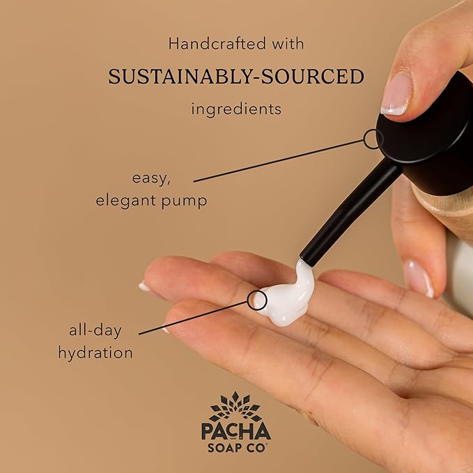 Pacha Soap Co. Body Lotion - White Blossom & Fig, Hydrating & Nourishing Formula with Clean Ingredients and Essential Oils, Dye Free, SLS Free, Paraben Free, Made in the USA, 2-Pack (16 fl oz Each)