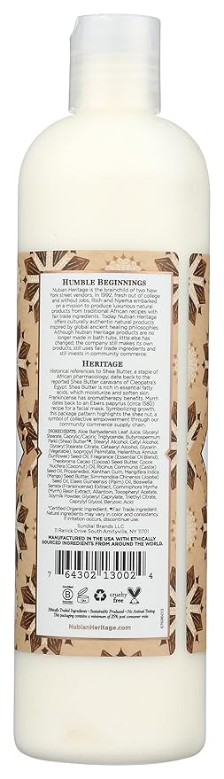 NUBIAN HERITAGE Raw Shea Butter Body Lotion, 13 FZ